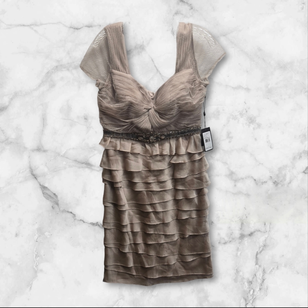 Adrianna Papell Twisted Bias Tiered Cocktail Dress NWT (bust issue) Size 10